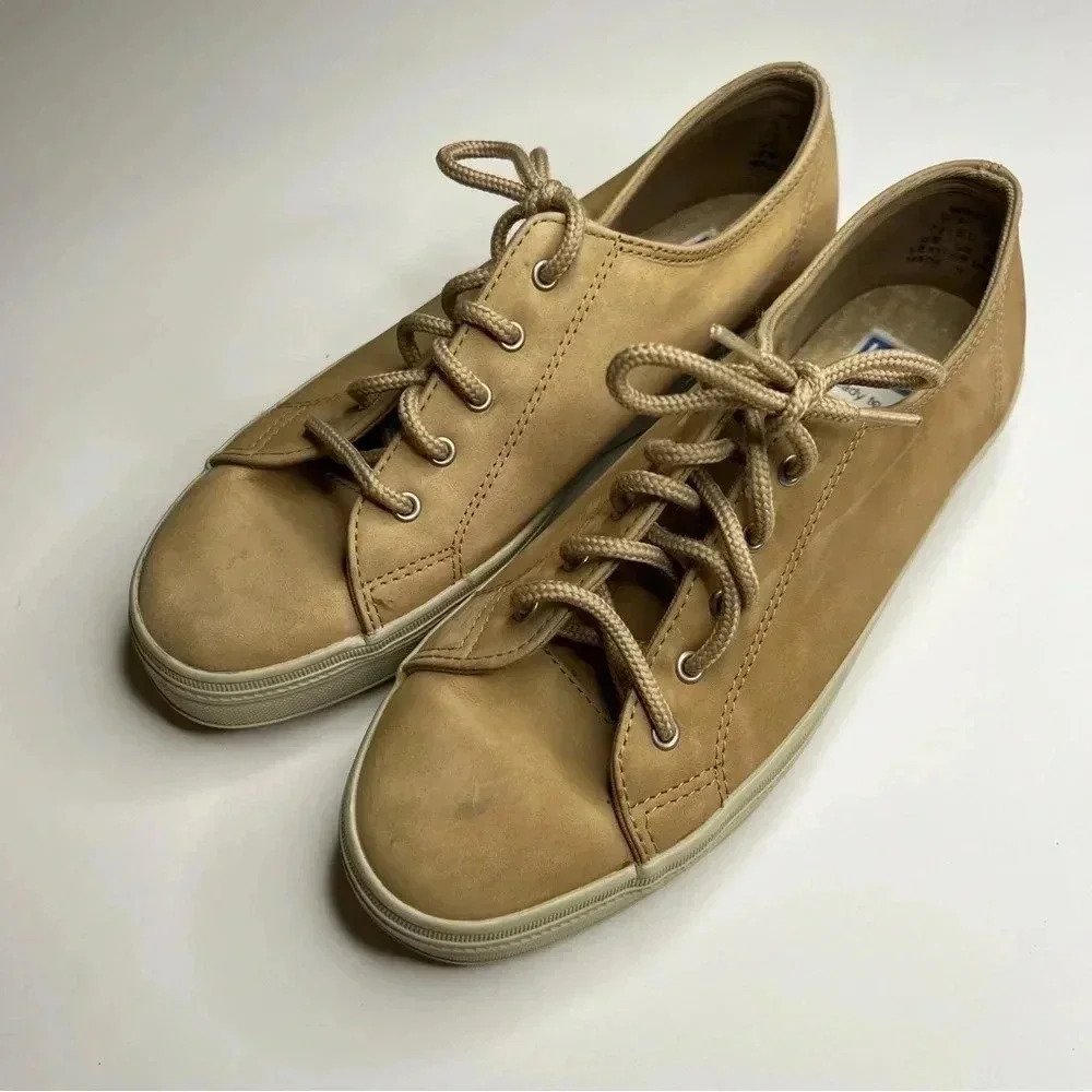 Keds Suede Leather Lace Up Sneakers Tan Beige 7.5 - Picture 1 of 6